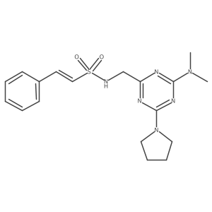 (E)-N-((4-(dimethylamino)-6-(pyrrolidin-1-yl)-1,3,5-triazin-2-yl)methyl)-2-phenylethenesulfonamide Structure