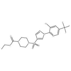 ethyl 4-({1-[3-chloro-5-(trifluoromethyl)pyridin-2-yl]-1H-pyrazol-4-yl}sulfonyl)piperazine-1-carboxylate Structure