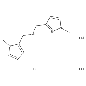 1-(1-methylpyrazol-3-yl)-N-[(2-methylpyrazol-3-yl)methyl]methanamine;trihydrochloride Structure
