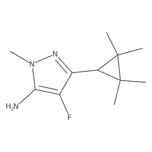 4-fluoro-1-methyl-3-(2,2,3,3-tetramethylcyclopropyl)-1H-pyrazol-5-amine结构式