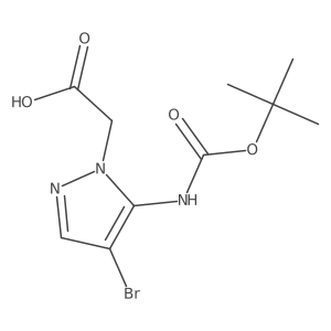 2-(4-bromo-5-{[(tert-butoxy)carbonyl]amino}-1H-pyrazol-1-yl)acetic acid结构式