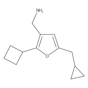 [2-Cyclobutyl-5-(cyclopropylmethyl)furan-3-yl]methanamine结构式