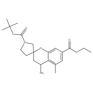 1'-Tert-butyl 7-ethyl 4-amino-5-methyl-3,4-dihydrospiro[1-benzopyran-2,3'-pyrrolidine]-1',7-dicarboxylate Structure