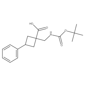 1-({[(Tert-butoxy)carbonyl]amino}methyl)-3-phenylcyclobutane-1-carboxylic acid Structure