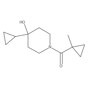 4-Cyclopropyl-1-(1-methylcyclopropanecarbonyl)piperidin-4-ol结构式