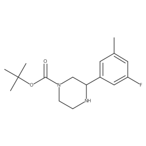 Tert-butyl 3-(3-fluoro-5-methylphenyl)piperazine-1-carboxylate结构式