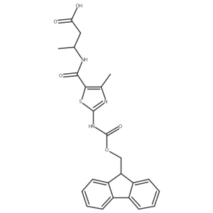(3S)-3-{[2-({[(9H-fluoren-9-yl)methoxy]carbonyl}amino)-4-methyl-1,3-thiazol-5-yl]formamido}butanoic acid Structure