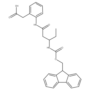 2-{2-[(3S)-3-({[(9H-fluoren-9-yl)methoxy]carbonyl}amino)pentanamido]phenyl}acetic acid结构式
