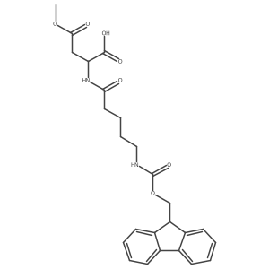 (2R)-2-[5-({[(9H-fluoren-9-yl)methoxy]carbonyl}amino)pentanamido]-4-methoxy-4-oxobutanoic acid结构式