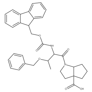 1-[(2R,3S)-3-(benzyloxy)-2-({[(9H-fluoren-9-yl)methoxy]carbonyl}amino)butanoyl]-octahydrocyclopenta[b]pyrrole-3a-carboxylic acid结构式