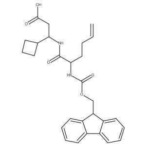 3-cyclobutyl-3-[2-({[(9H-fluoren-9-yl)methoxy]carbonyl}amino)hex-5-enamido]propanoic acid结构式
