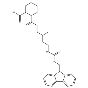 4-[6-({[(9H-fluoren-9-yl)methoxy]carbonyl}amino)-4-methylhexanoyl]morpholine-3-carboxylic acid结构式