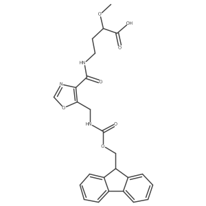 4-({5-[({[(9H-fluoren-9-yl)methoxy]carbonyl}amino)methyl]-1,3-oxazol-4-yl}formamido)-2-methoxybutanoic acid Structure