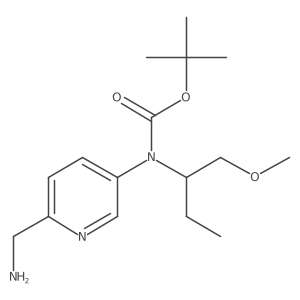 tert-butyl N-[6-(aminomethyl)pyridin-3-yl]-N-(1-methoxybutan-2-yl)carbamate结构式