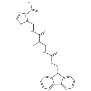 5-{[3-({[(9H-fluoren-9-yl)methoxy]carbonyl}amino)-2-methylpropanamido]methyl}-1,3-oxazole-4-carboxylic acid结构式