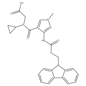2-{N-cyclopropyl-1-[3-({[(9H-fluoren-9-yl)methoxy]carbonyl}amino)-1-methyl-1H-pyrazol-4-yl]formamido}acetic acid Structure