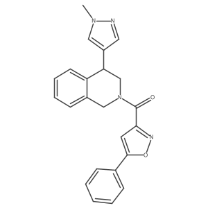 (4-(1-methyl-1H-pyrazol-4-yl)-3,4-dihydroisoquinolin-2(1H)-yl)(5-phenylisoxazol-3-yl)methanone Structure
