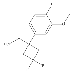 [3,3-Difluoro-1-(4-fluoro-3-methoxyphenyl)cyclobutyl]methanamine结构式