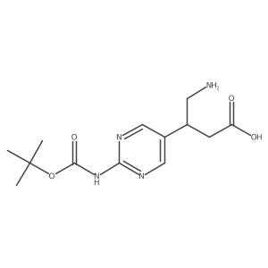 4-Amino-3-(2-{[(tert-butoxy)carbonyl]amino}pyrimidin-5-yl)butanoic acid结构式
