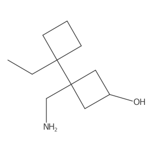 3-(Aminomethyl)-3-(1-ethylcyclobutyl)cyclobutan-1-ol结构式