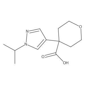 4-[1-(propan-2-yl)-1H-pyrazol-4-yl]oxane-4-carboxylic acid结构式