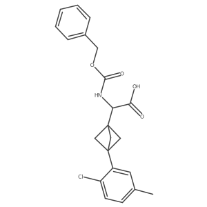 2-[3-(2-Chloro-5-methylphenyl)-1-bicyclo[1.1.1]pentanyl]-2-(phenylmethoxycarbonylamino)acetic acid Structure