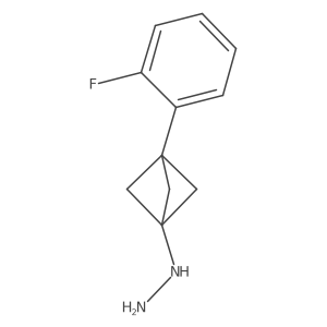 [3-(2-Fluorophenyl)-1-bicyclo[1.1.1]pentanyl]hydrazine Structure