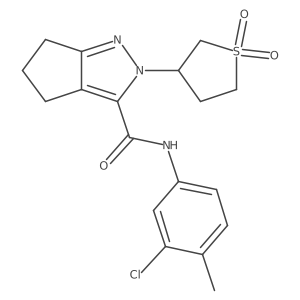 N-(3-chloro-4-methylphenyl)-2-(1,1-dioxidotetrahydrothiophen-3-yl)-2,4,5,6-tetrahydrocyclopenta[c]pyrazole-3-carboxamide Structure