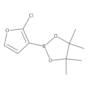 2-(2-Chloro-3-furanyl)-4,4,5,5-tetramethyl-1,3,2-dioxaborolane结构式