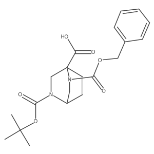 2-((Benzyloxy)carbonyl)-5-(tert-butoxycarbonyl)-2,5-diazabicyclo[2.2.2]octane-1-carboxylic acid结构式