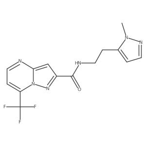 Pyrazolo[1,5-a]pyrimidine-2-carboxamide, N-[2-(1-methyl-1H-pyrazol-5-yl)ethyl]-7-(trifluoromethyl)- Structure