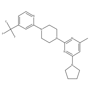 4-Methyl-6-(pyrrolidin-1-yl)-2-{4-[4-(trifluoromethyl)pyridin-2-yl]piperazin-1-yl}pyrimidine结构式