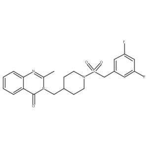 3-[[1-[(3,5-Difluorophenyl)methylsulfonyl]piperidin-4-yl]methyl]-2-methylquinazolin-4-one Structure