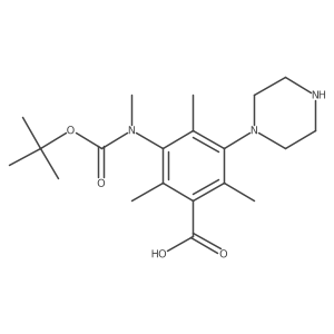 3-{[(Tert-butoxy)carbonyl](methyl)amino}-2,4,6-trimethyl-5-(piperazin-1-yl)benzoic acid结构式