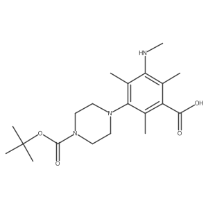 3-{4-[(Tert-butoxy)carbonyl]piperazin-1-yl}-2,4,6-trimethyl-5-(methylamino)benzoic acid Structure