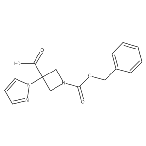 1-[(benzyloxy)carbonyl]-3-(1H-pyrazol-1-yl)azetidine-3-carboxylic acid结构式