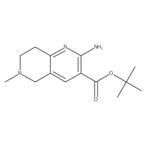Tert-butyl 2-amino-6-methyl-5,6,7,8-tetrahydro-1,6-naphthyridine-3-carboxylate结构式