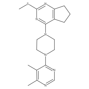 4,5-dimethyl-6-{4-[2-(methylsulfanyl)-5H,6H,7H-cyclopenta[d]pyrimidin-4-yl]piperazin-1-yl}pyrimidine Structure