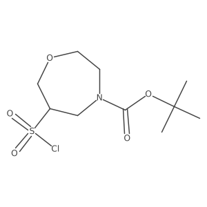 Tert-butyl 6-(chlorosulfonyl)-1,4-oxazepane-4-carboxylate结构式