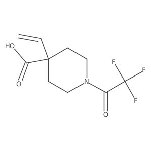 4-Ethenyl-1-(2,2,2-trifluoroacetyl)piperidine-4-carboxylic acid结构式