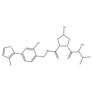 (2S,4R)-1-[(2S)-2-amino-3-methylbutanoyl]-4-hydroxy-N-{[2-hydroxy-4-(4-methyl-1,3-thiazol-5-yl)phenyl]methyl}pyrrolidine-2-carboxamide结构式