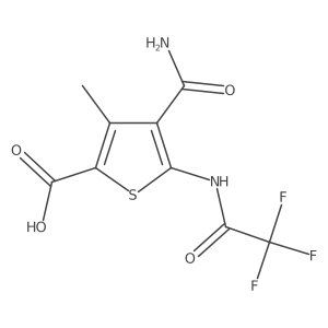 4-Carbamoyl-3-methyl-5-(2,2,2-trifluoroacetamido)thiophene-2-carboxylic acid Structure