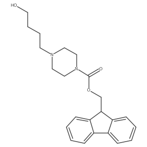 (9H-fluoren-9-yl)methyl 4-(4-hydroxybutyl)piperazine-1-carboxylate结构式