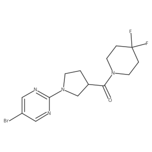 5-Bromo-2-[3-(4,4-difluoropiperidine-1-carbonyl)pyrrolidin-1-yl]pyrimidine Structure