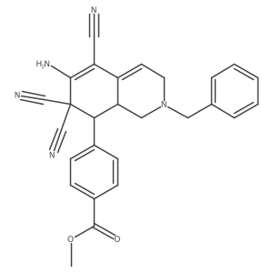 Methyl 4-(6-amino-2-benzyl-5,7,7-tricyano-1,2,3,7,8,8a-hexahydro-8-isoquinolinyl)benzoate结构式