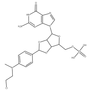 2',3'-O-((4-((2-Chloroethyl)methylamino)phenyl)methylene)-5'-guanylic acid Structure