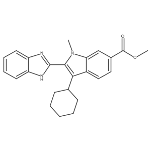 1h-Indole-6-carboxylic acid,2-(1h-benzo[d]imidazol-2-yl)-3-cyclohexyl-1-methyl-,methyl ester Structure