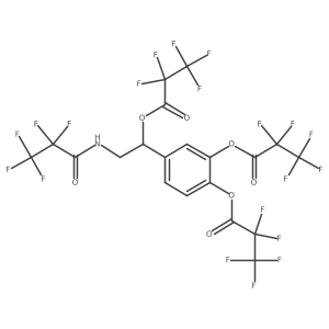 Propanoic acid, pentafluoro-, 4-[1-(2,2,3,3,3-pentafluoro-1-oxopropoxy)-2-[(2,2,3,3,3-pentafluoro-1-oxopropyl)amino]ethyl]-1,2-phenylene ester, (R)-结构式