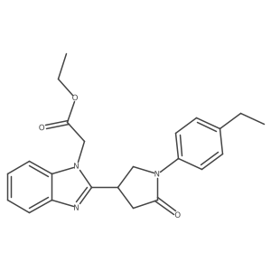 ethyl 2-{2-[1-(4-ethylphenyl)-5-oxopyrrolidin-3-yl]-1H-1,3-benzodiazol-1-yl}acetate Structure