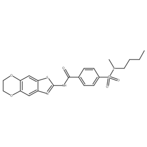 4-(N-butyl-N-methylsulfamoyl)-N-(6,7-dihydro-[1,4]dioxino[2',3':4,5]benzo[1,2-d]thiazol-2-yl)benzamide结构式